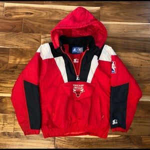 Vintage Chicago Bulls Starter Jacket Kangaroo Pouch Men’s Size Small